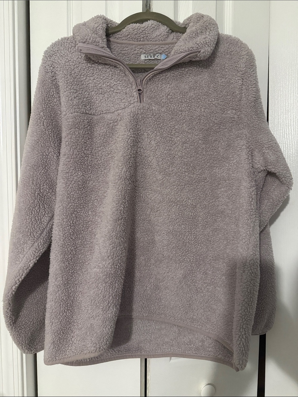 Serra Lavender Plush Teddy Half-Zip Pullover